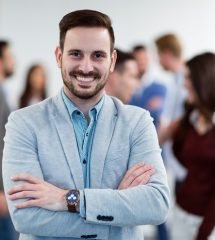 Group picture of businessman posing in office Group picture of successful businessman posing in office